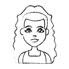 Young woman cartoon icon vector illustration graphic design