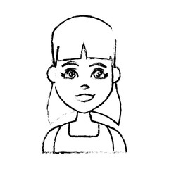 Young woman cartoon icon vector illustration graphic design