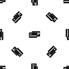 Credit card pattern seamless black