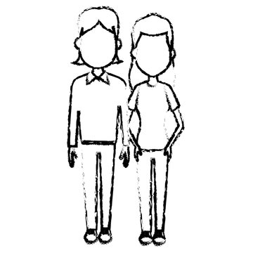 Young couple cartoon icon vector illustration graphic design