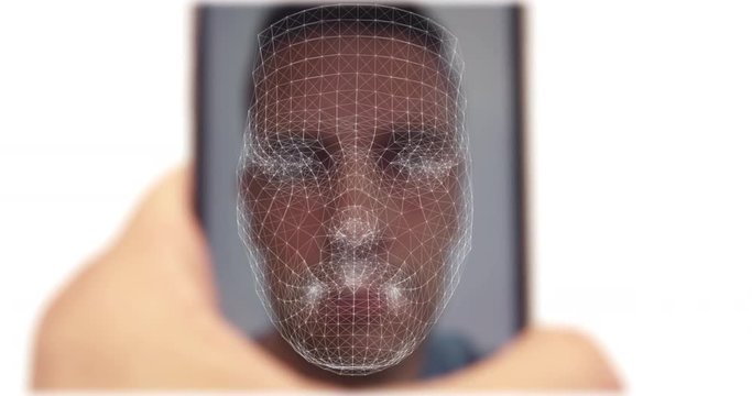 Face ID scan on user smartphone
