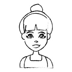 Young woman cartoon icon vector illustration graphic design