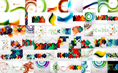 Set of bright color wave templates