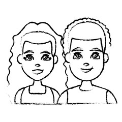 Young couple cartoon icon vector illustration graphic design