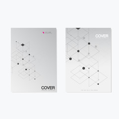Business brochure design with abstract hexagon pattern. Vector cover background