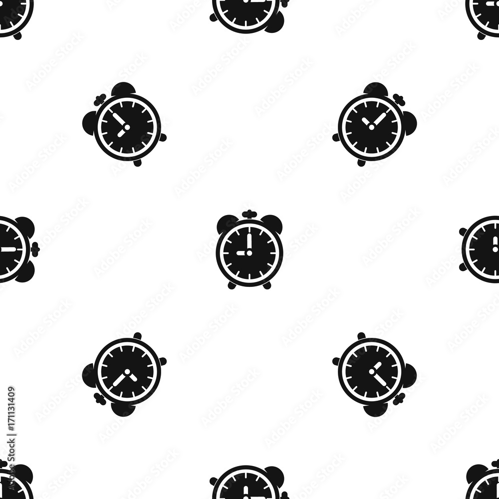 Poster alarm clock pattern seamless black
