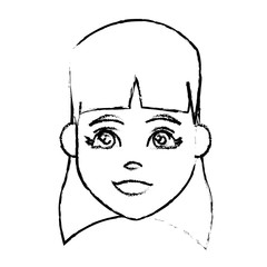 Young woman cartoon icon vector illustration graphic design