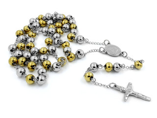 Rosary Necklace - Silver Gold