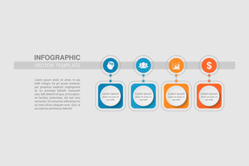 Vector infographic template for diagram, graph, presentation, chart, business concept with 4 options.