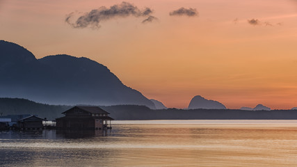 Beautiful sunrise at Samchong-tai in Phang-Nga,Thailand.