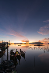 Beautiful sunrise at Samchong-tai in Phang-Nga,Thailand.