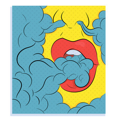 Smooking Lips pop art style
