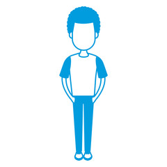Young man cartoon icon vector illustration graphic design