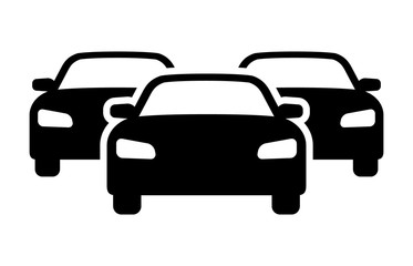 Car inventory or heavy traffic jam flat vector icon for automobile apps and websites