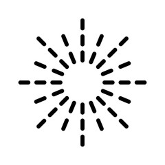 Sunburst / sun burst or sunlight line art vector icon for apps and websites