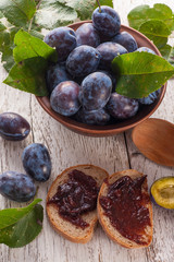 Plums with jam