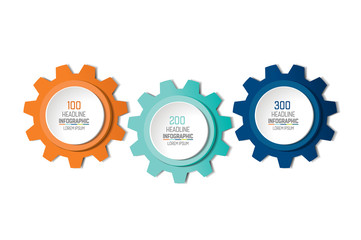 Three elements chart, scheme, diagram. 3 Infographic template.