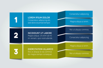 Table, schedule design template with 3 row. Vector banner.