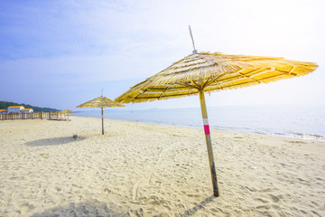 Umbrella on beach.