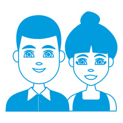 Fototapeta premium Young couple cartoon icon vector illustration graphic design