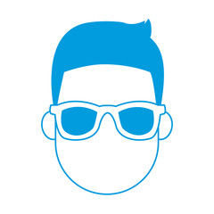 Obraz na płótnie Canvas Young man cartoon with sunglasses icon vector illustration graphic design