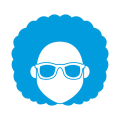 Young woman cartoonwith sunglasses icon vector illustration graphic design