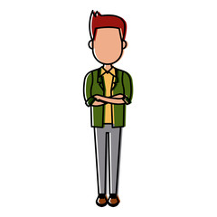 Young man cartoon icon vector illustration graphic design