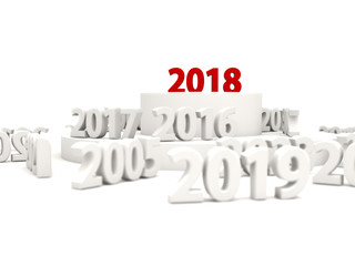 2018 Happy New Year symbol with other years