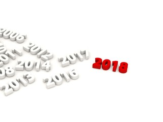 2018 Happy New Year symbol with other years