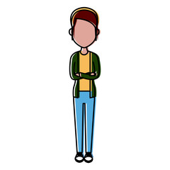 Young woman cartoon icon vector illustration graphic design