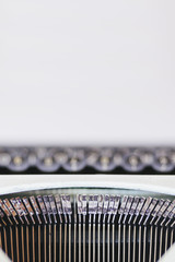 Old typewriter with one missing key