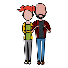 Young couple cartoon icon vector illustration graphic design