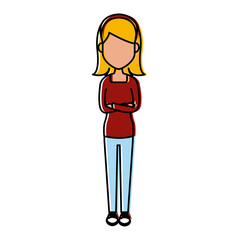 Young woman cartoon icon vector illustration graphic design