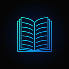 Blue open book icon