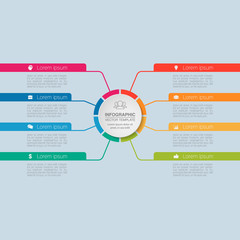 Vector infographic template for diagram, graph, presentation, chart, business concept with 8 options.