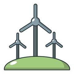 Windmill icon, cartoon style