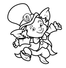 Dancing Cute Leprechaun Drawing