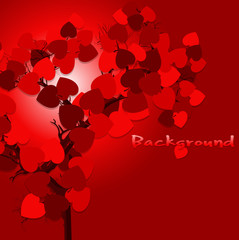 Abstract Red Leaves Tree Background