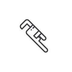 Obraz premium Wrench work tool line icon, outline vector sign, linear style pictogram isolated on white. Symbol, logo illustration. Editable stroke