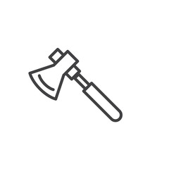Axe work tool line icon, outline vector sign, linear style pictogram isolated on white. Symbol, logo illustration. Editable stroke