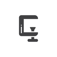Clamp work tool icon vector, filled flat sign, solid pictogram isolated on white. Symbol, logo illustration.