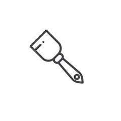 Trowel work tool line icon, outline vector sign, linear style pictogram isolated on white. Symbol, logo illustration. Editable stroke