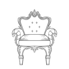 Fototapeta premium Armchair with luxurious ornaments. Vector French Luxury rich intricate structure. Victorian Royal Style decor