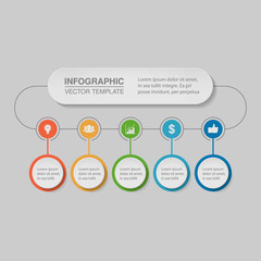 Obraz premium Vector infographic template for diagram, graph, presentation, chart, business concept with 5 options.