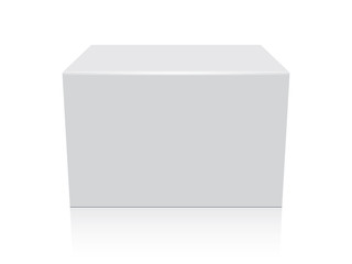 white cardboard box is easy to change colors mock up vector template