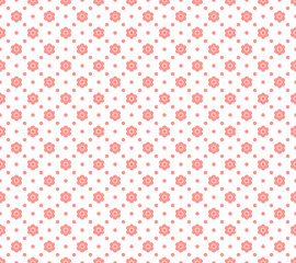 Seamless geometric pattern with abstract pink flower ornament. Vector Illustration