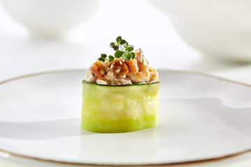 Exquisite Asian menu in the restaurant