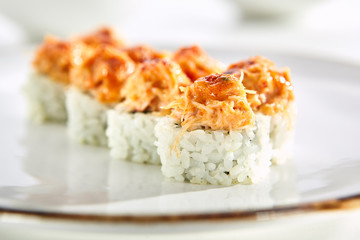 Exquisite Asian menu in the restaurant