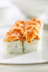 Exquisite Asian menu in the restaurant