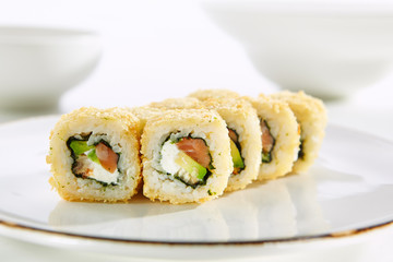 Exquisite Asian menu in the restaurant